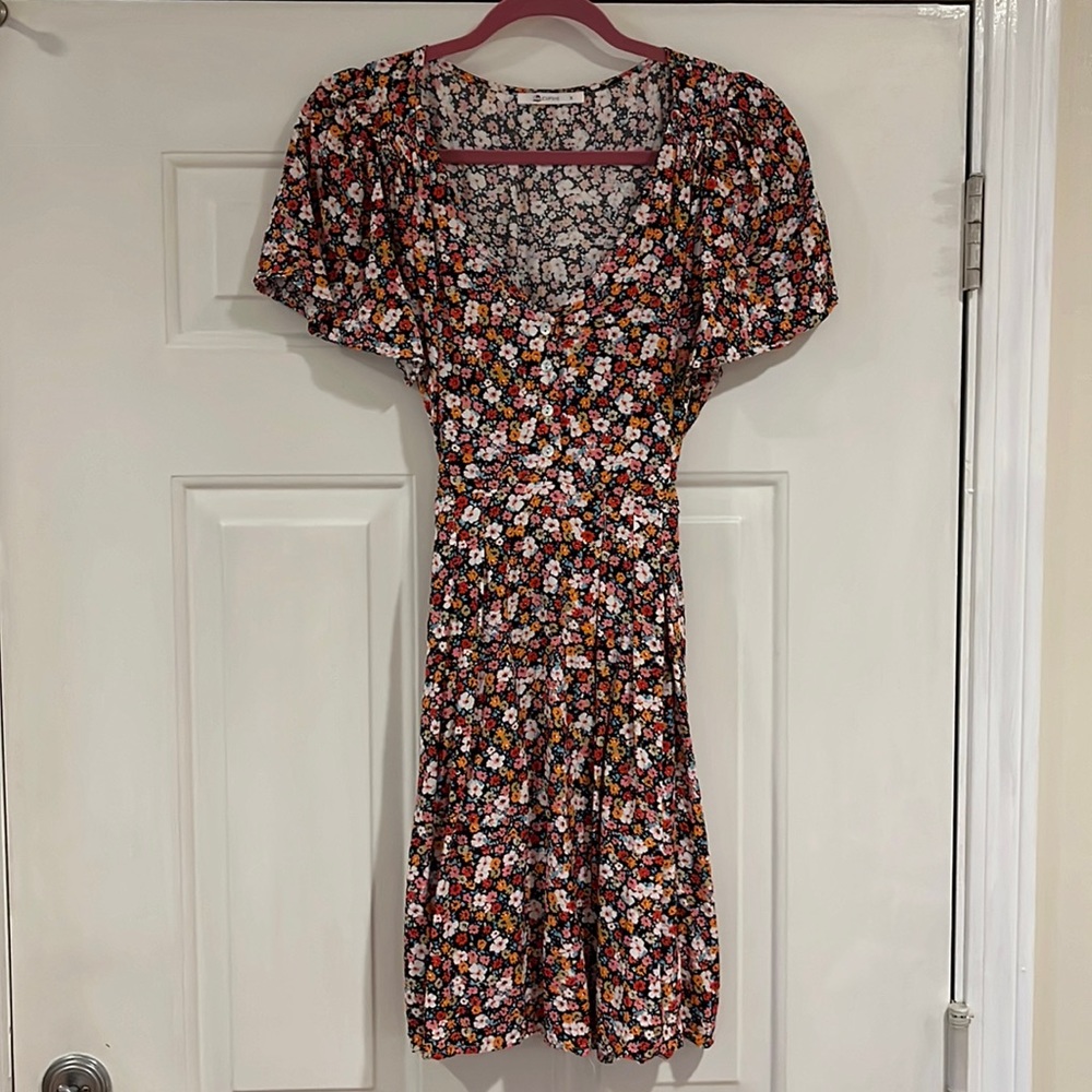 Cupshe Mckinley Ditsy Floral Button Front Dress
